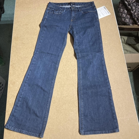 Banana Republic Premium Blue Denim Jeans Flare Leg Bootcut Women's Size 6R EUC - Picture 1 of 6